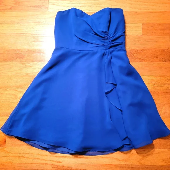 Alfred Angelo Dresses | Alfred Angelo Designer Strapless Ruffle Bridesmaid Dress | Color: Blue | Size: 14 | Jlfashinz28's Closet